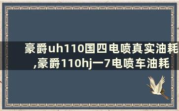 豪爵uh110国四电喷真实油耗,豪爵110hj一7电喷车油耗