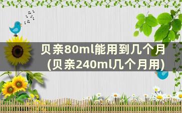 贝亲80ml能用到几个月(贝亲240ml几个月用)