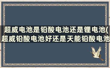 超威电池是铅酸电池还是锂电池(超威铅酸电池好还是天能铅酸电池好)