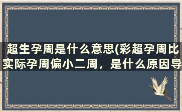 超生孕周是什么意思(彩超孕周比实际孕周偏小二周，是什么原因导致的呢有什么问题啊)