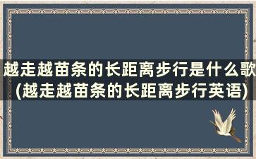 越走越苗条的长距离步行是什么歌(越走越苗条的长距离步行英语)