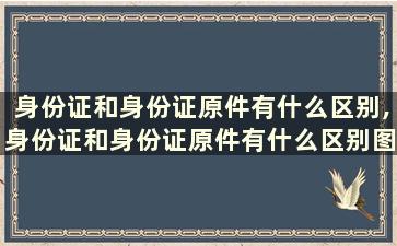 身份证和身份证原件有什么区别,身份证和身份证原件有什么区别图片