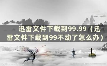 迅雷文件下载到99.99（迅雷文件下载到99不动了怎么办）