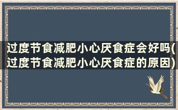 过度节食减肥小心厌食症会好吗(过度节食减肥小心厌食症的原因)