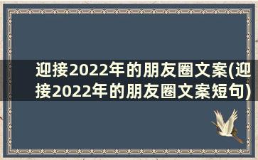 迎接2022年的朋友圈文案(迎接2022年的朋友圈文案短句)