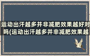 运动出汗越多并非减肥效果越好对吗(运动出汗越多并非减肥效果越好怎么回事)