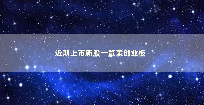 近期上市新股一览表创业板