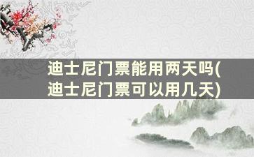 迪士尼门票能用两天吗(迪士尼门票可以用几天)