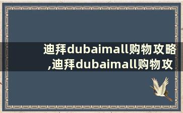 迪拜dubaimall购物攻略,迪拜dubaimall购物攻略？