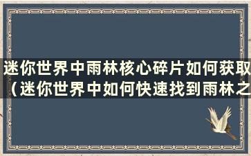 迷你世界中雨林核心碎片如何获取（迷你世界中如何快速找到雨林之心碎片）