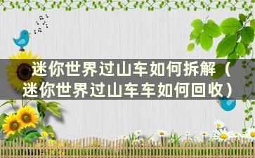 迷你世界过山车如何拆解（迷你世界过山车车如何回收）