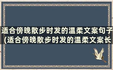 适合傍晚散步时发的温柔文案句子(适合傍晚散步时发的温柔文案长句)