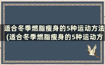 适合冬季燃脂瘦身的5种运动方法(适合冬季燃脂瘦身的5种运动方式)