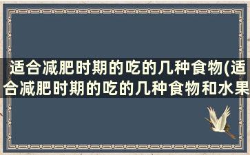 适合减肥时期的吃的几种食物(适合减肥时期的吃的几种食物和水果)