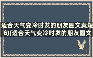 适合天气变冷时发的朋友圈文案短句(适合天气变冷时发的朋友圈文案搞笑)