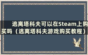 逃离塔科夫可以在Steam上购买吗（逃离塔科夫游戏购买教程）