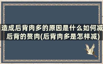 造成后背肉多的原因是什么如何减后背的赘肉(后背肉多是怎样减)