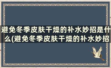 避免冬季皮肤干燥的补水妙招是什么(避免冬季皮肤干燥的补水妙招是)