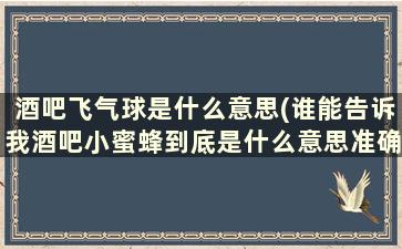 酒吧飞气球是什么意思(谁能告诉我酒吧小蜜蜂到底是什么意思准确的答案)