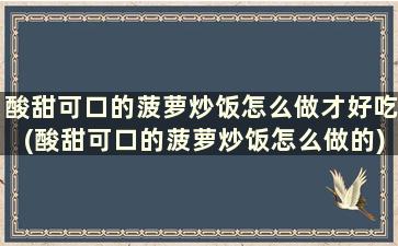 酸甜可口的菠萝炒饭怎么做才好吃(酸甜可口的菠萝炒饭怎么做的)