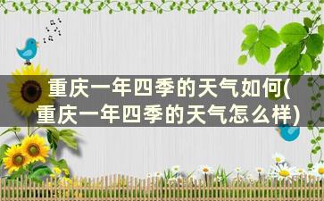 重庆一年四季的天气如何(重庆一年四季的天气怎么样)