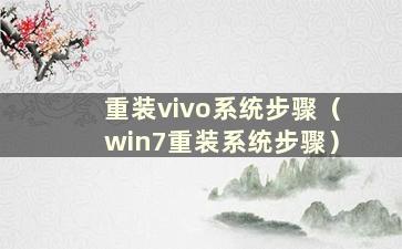 重装vivo系统步骤（win7重装系统步骤）