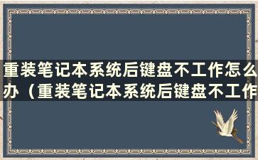 重装笔记本系统后键盘不工作怎么办（重装笔记本系统后键盘不工作）