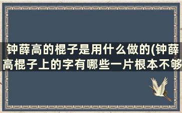 钟薛高的棍子是用什么做的(钟薛高棍子上的字有哪些一片根本不够)