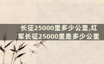 长征25000里多少公里,红军长征25000里是多少公里