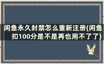 闲鱼永久封禁怎么重新注册(闲鱼扣100分是不是再也用不了了)