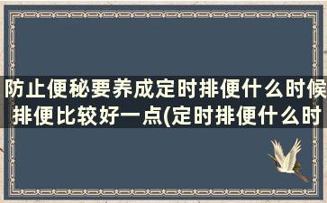 防止便秘要养成定时排便什么时候排便比较好一点(定时排便什么时候最好)