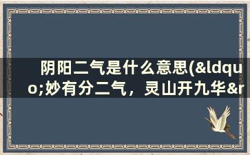 阴阳二气是什么意思(“妙有分二气，灵山开九华”的意思是什么)