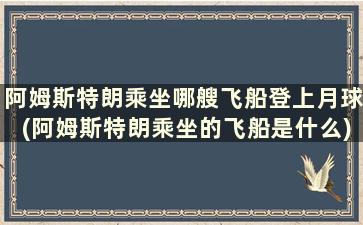 阿姆斯特朗乘坐哪艘飞船登上月球(阿姆斯特朗乘坐的飞船是什么)