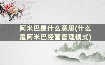 阿米巴是什么意思(什么是阿米巴经营管理模式)