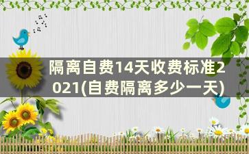 隔离自费14天收费标准2021(自费隔离多少一天)