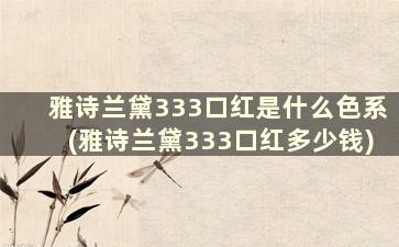 雅诗兰黛333口红是什么色系(雅诗兰黛333口红多少钱)