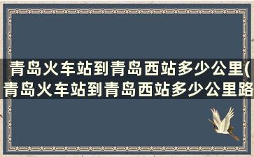 青岛火车站到青岛西站多少公里(青岛火车站到青岛西站多少公里路)