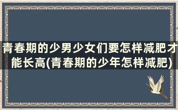 青春期的少男少女们要怎样减肥才能长高(青春期的少年怎样减肥)