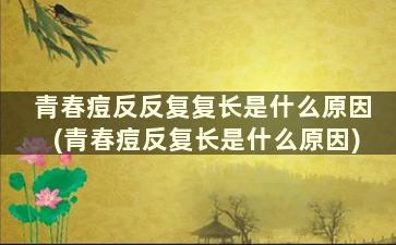 青春痘反反复复长是什么原因(青春痘反复长是什么原因)