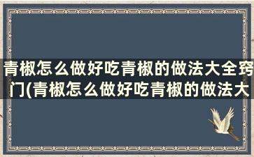 青椒怎么做好吃青椒的做法大全窍门(青椒怎么做好吃青椒的做法大全)