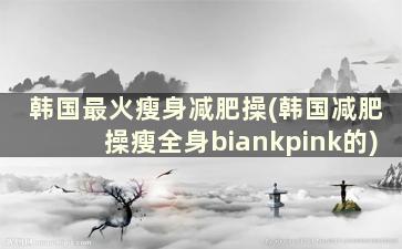 韩国最火瘦身减肥操(韩国减肥操瘦全身biankpink的)