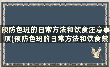 预防色斑的日常方法和饮食注意事项(预防色斑的日常方法和饮食禁忌)