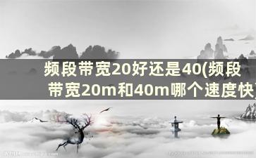 频段带宽20好还是40(频段带宽20m和40m哪个速度快)