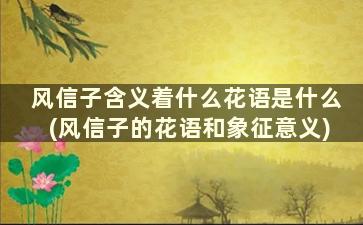 风信子含义着什么花语是什么(风信子的花语和象征意义)