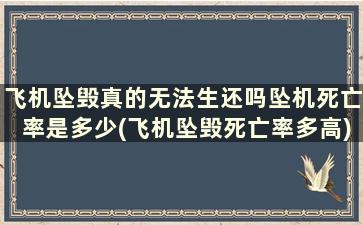 飞机坠毁真的无法生还吗坠机死亡率是多少(飞机坠毁死亡率多高)