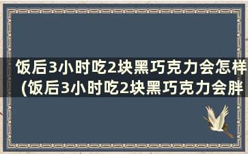 饭后3小时吃2块黑巧克力会怎样(饭后3小时吃2块黑巧克力会胖吗)