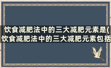 饮食减肥法中的三大减肥元素是(饮食减肥法中的三大减肥元素包括)