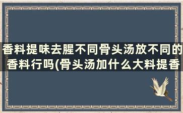 香料提味去腥不同骨头汤放不同的香料行吗(骨头汤加什么大料提香)