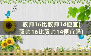 驭帅16比驭帅14便宜(驭帅16比驭帅14便宜吗)