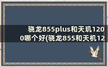 骁龙855plus和天玑1200哪个好(骁龙855和天机1200那个好)